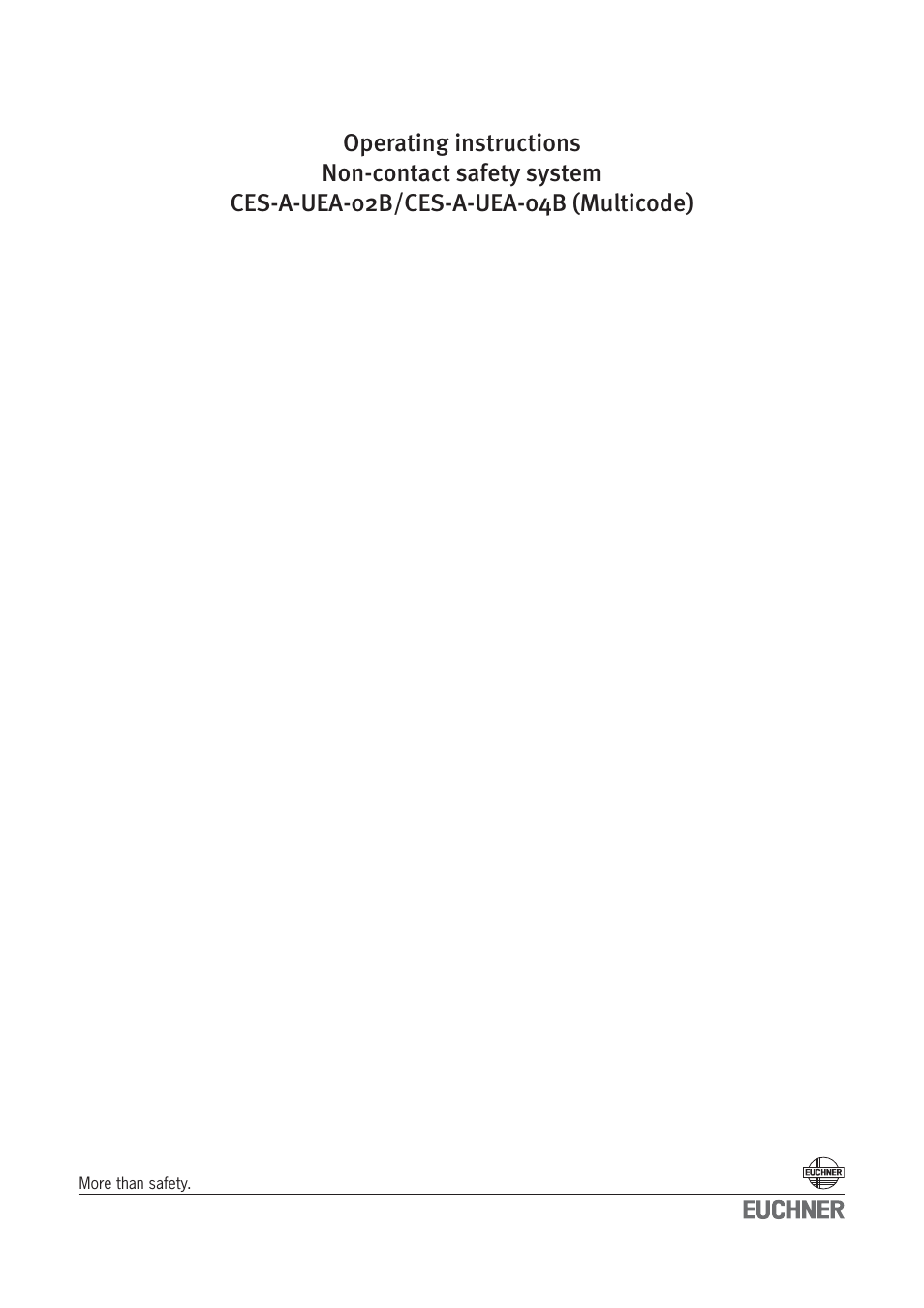 EUCHNER CES-A-UEA-04B (Multicode) User Manual | 44 pages