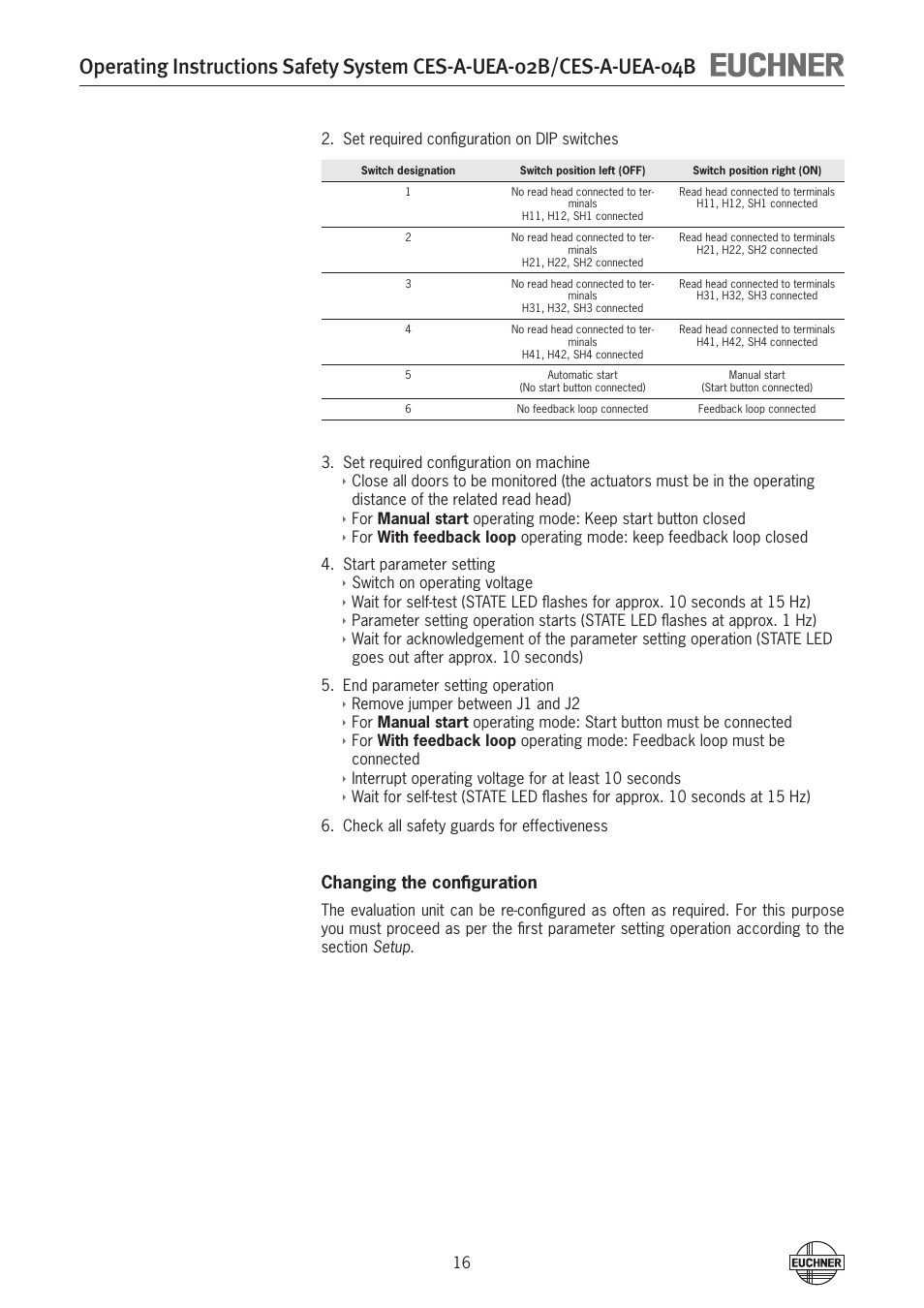 EUCHNER CES-A-UEA-04B (Multicode) User Manual | Page 16 / 44