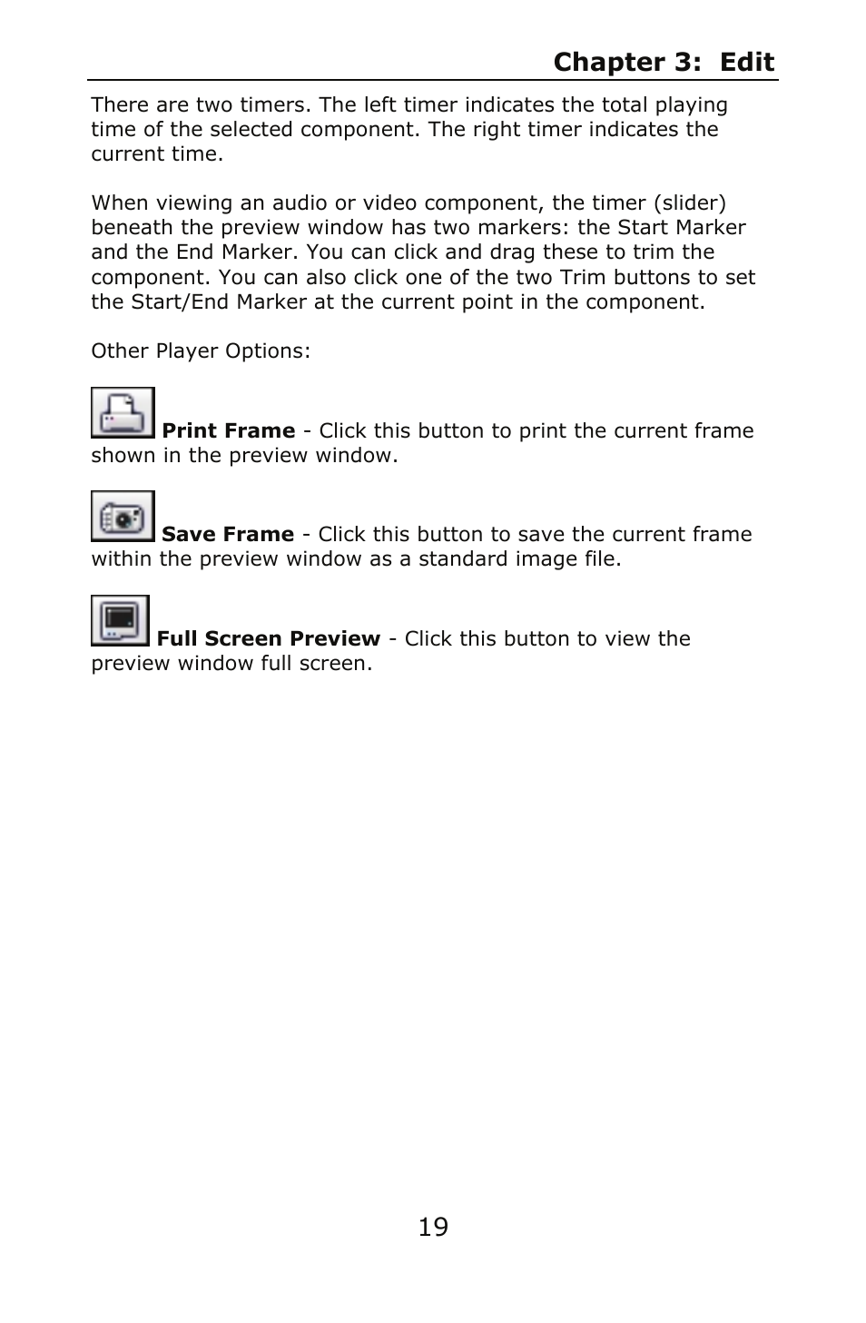 Chapter 3: edit 19 | ArcSoft SHOWBIZ 2 User Manual | Page 23 / 99