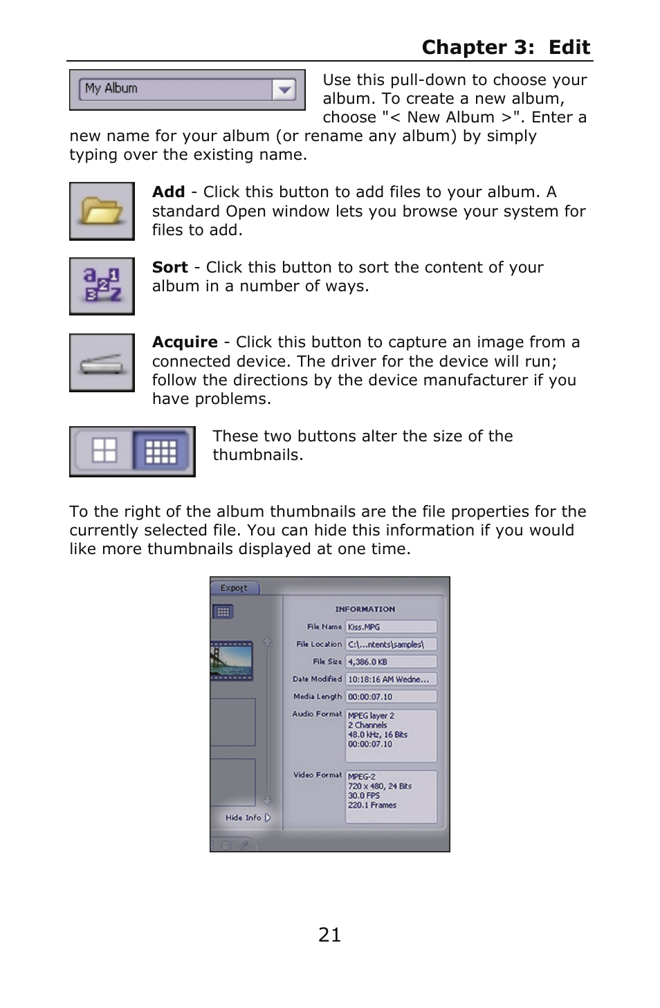 Chapter 3: edit 21 | ArcSoft SHOWBIZ 2 User Manual | Page 25 / 99