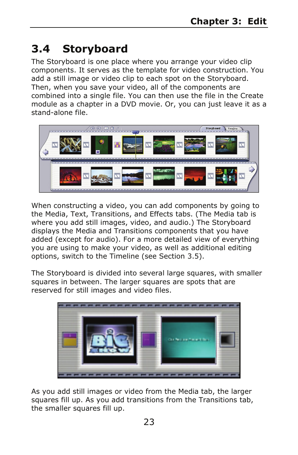 4 storyboard | ArcSoft SHOWBIZ 2 User Manual | Page 27 / 99