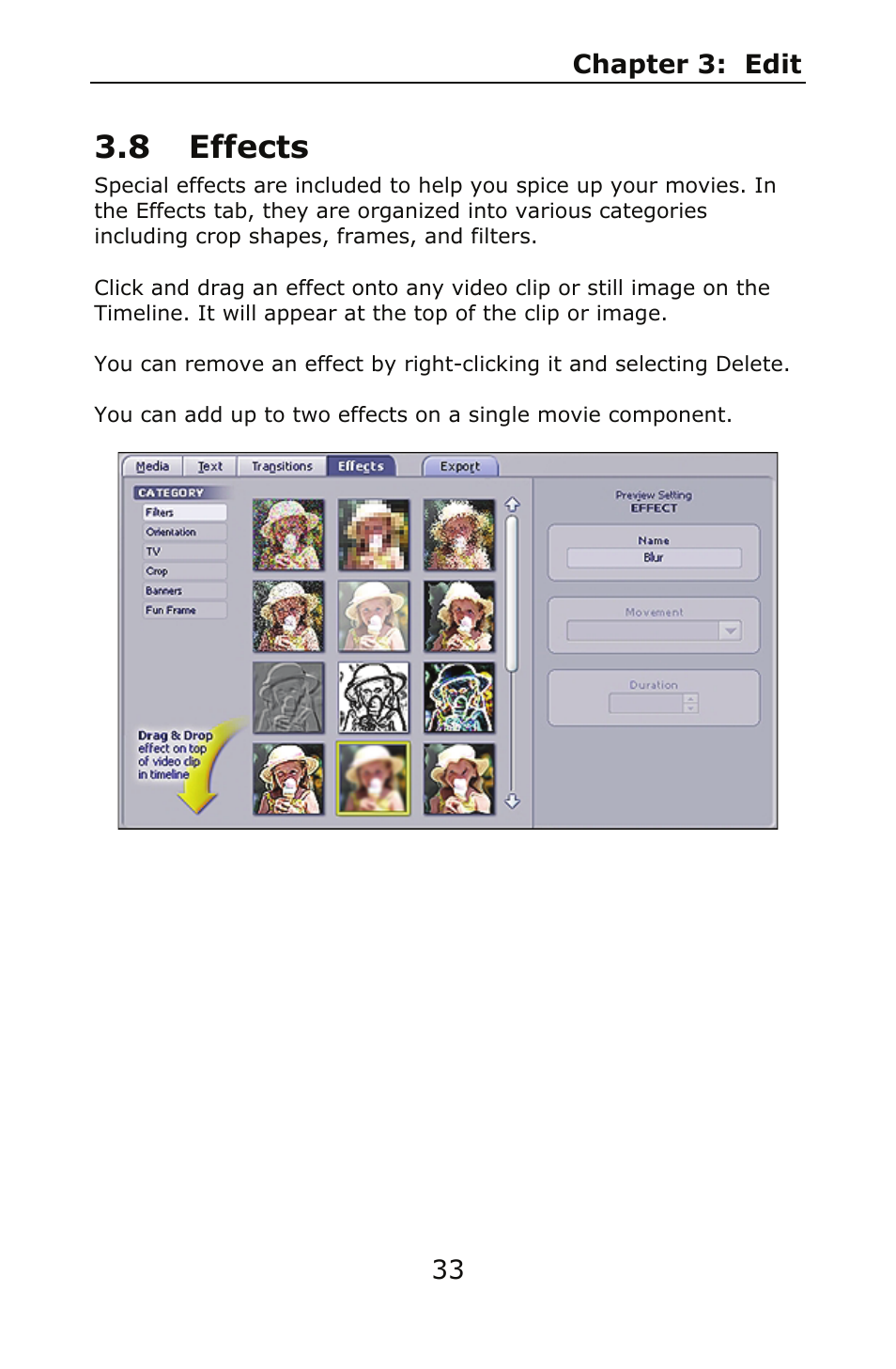 8 effects | ArcSoft SHOWBIZ 2 User Manual | Page 37 / 99