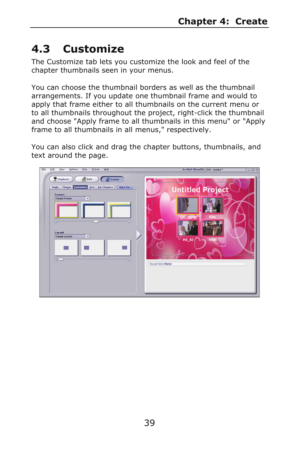 3 customize | ArcSoft SHOWBIZ 2 User Manual | Page 43 / 99