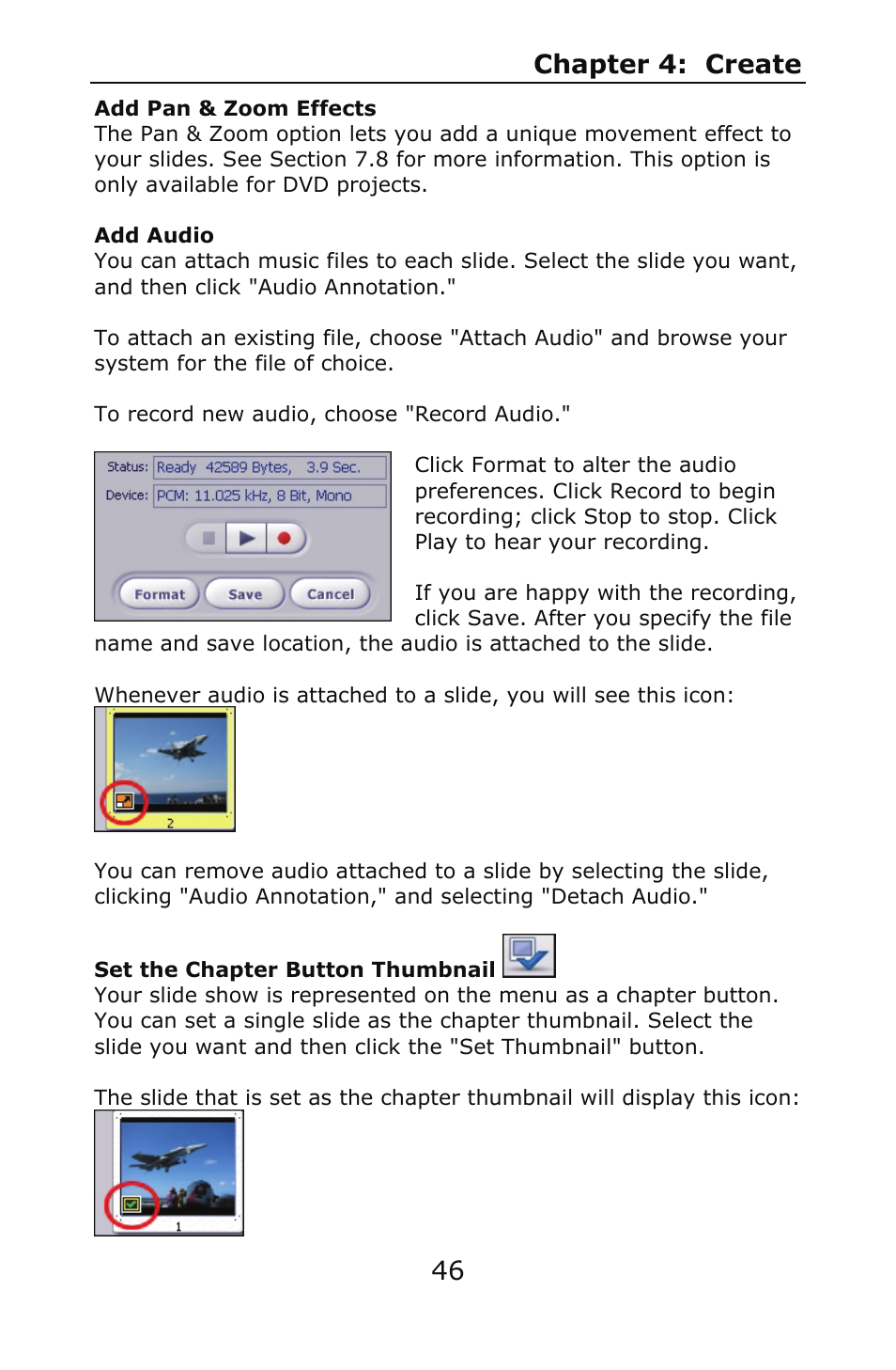 Chapter 4: create 46 | ArcSoft SHOWBIZ 2 User Manual | Page 50 / 99