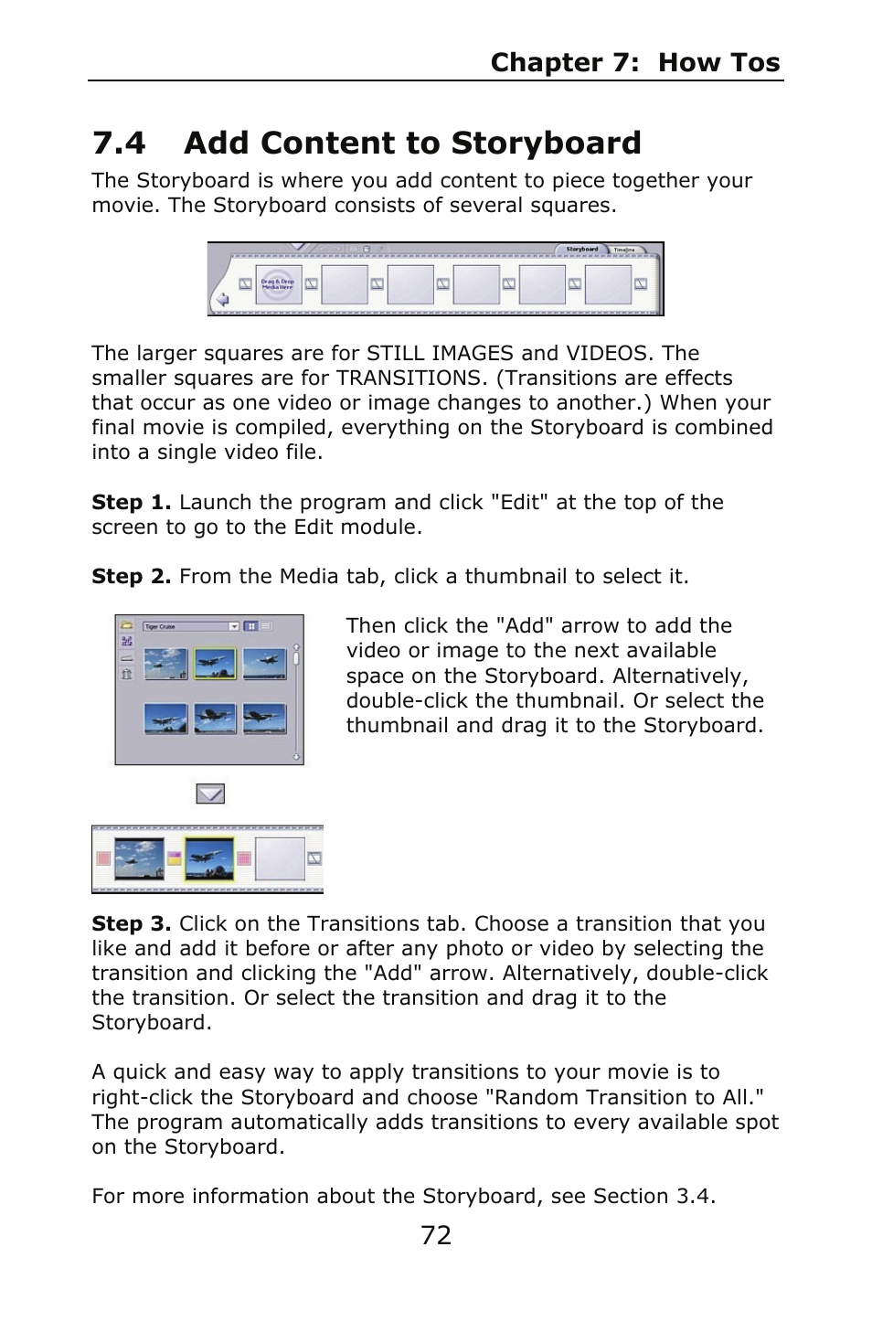 4 add content to storyboard | ArcSoft SHOWBIZ 2 User Manual | Page 76 / 99