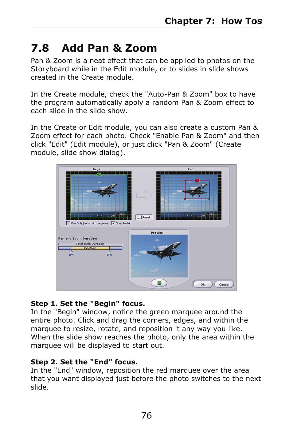 8 add pan & zoom | ArcSoft SHOWBIZ 2 User Manual | Page 80 / 99