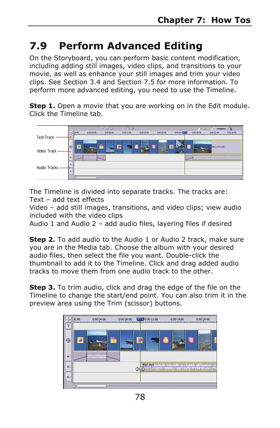 9 perform advanced editing | ArcSoft SHOWBIZ 2 User Manual | Page 82 / 99