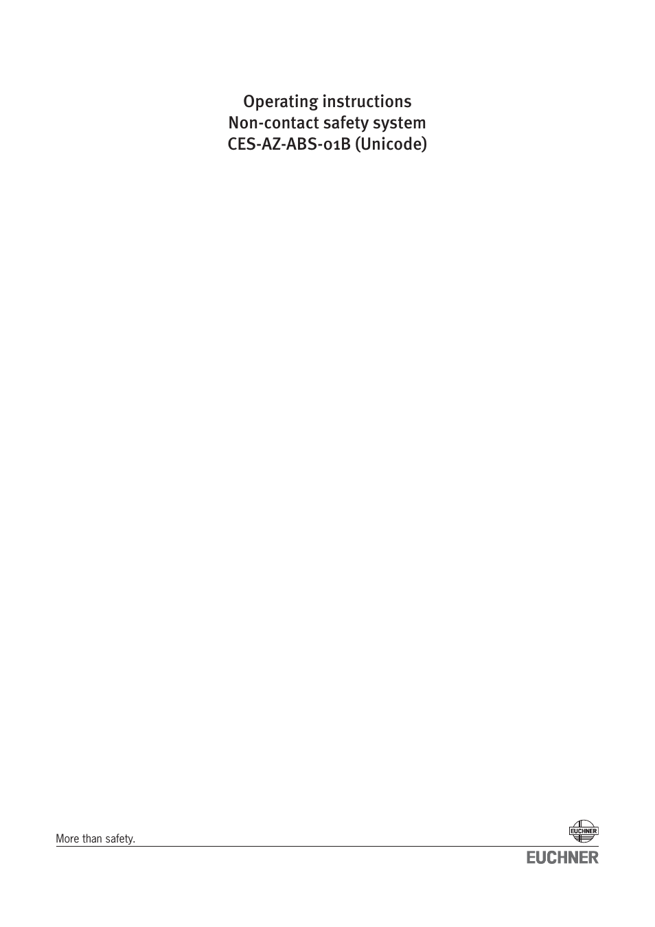 EUCHNER CES-AZ-ABS-01B (Unicode) User Manual | 40 pages