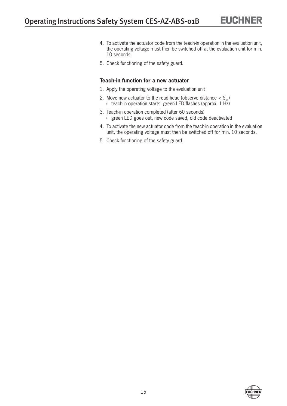 EUCHNER CES-AZ-ABS-01B (Unicode) User Manual | Page 15 / 40