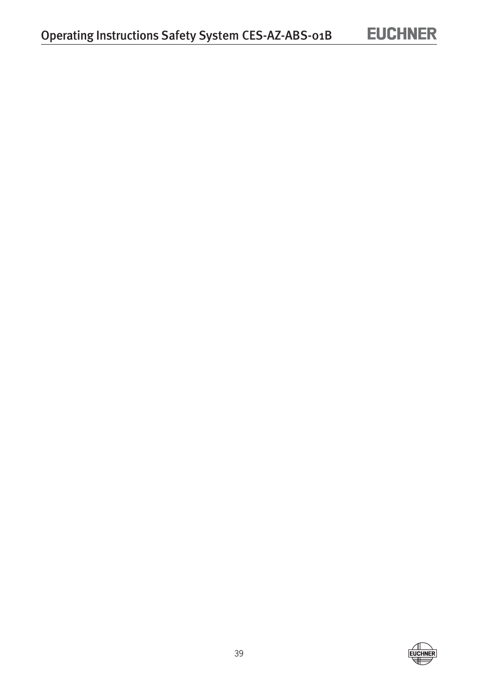 EUCHNER CES-AZ-ABS-01B (Unicode) User Manual | Page 39 / 40