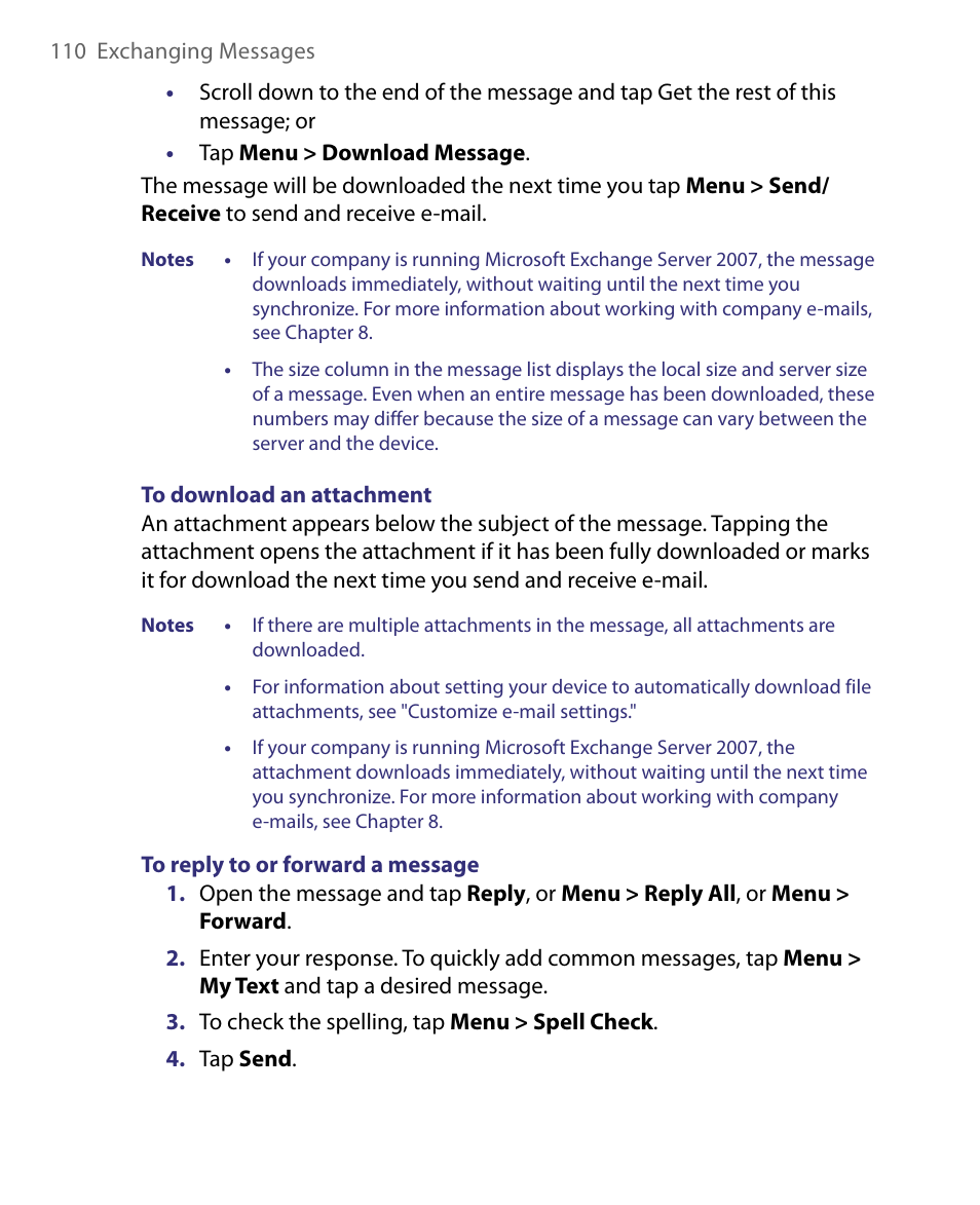 ArcSoft PDA Phone User Manual | Page 110 / 250