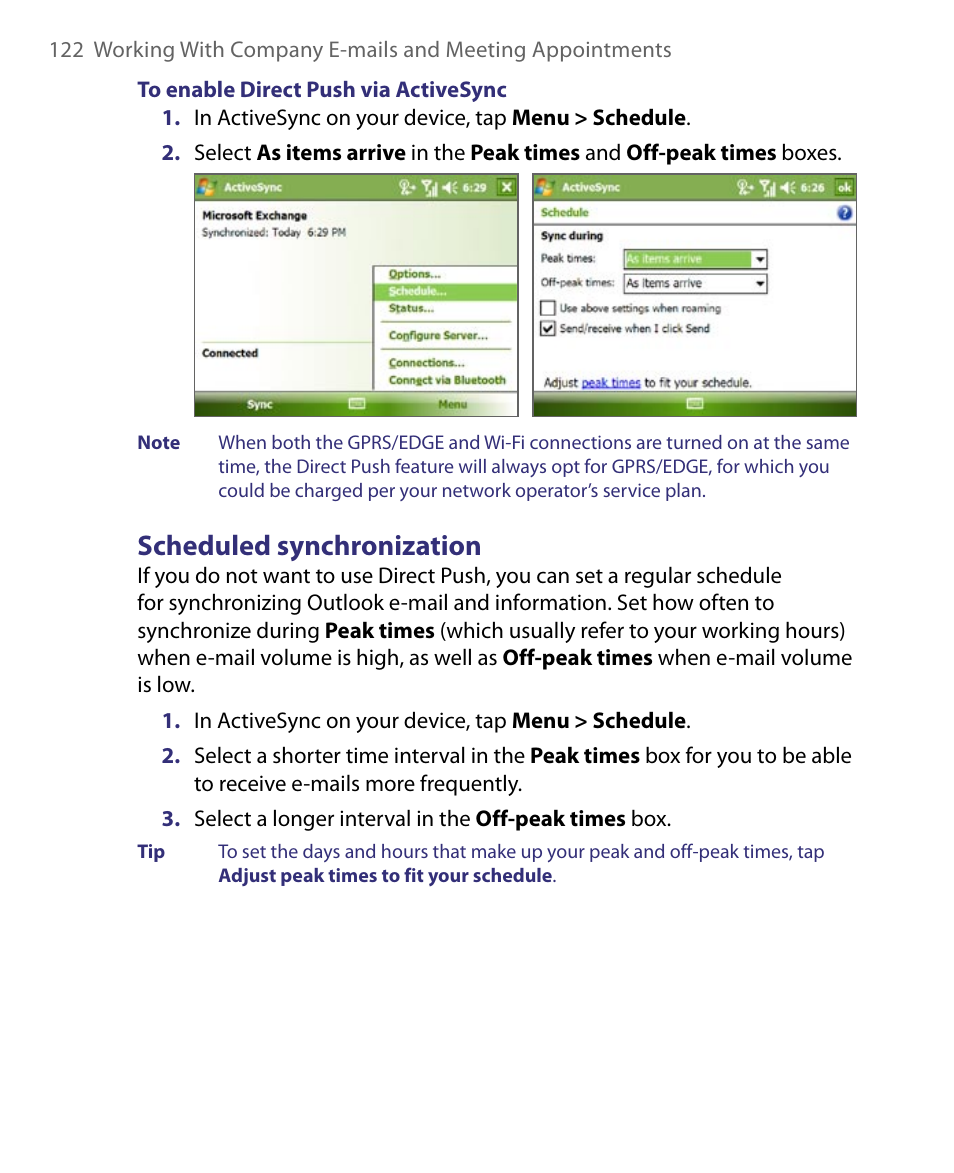 Scheduled synchronization | ArcSoft PDA Phone User Manual | Page 122 / 250