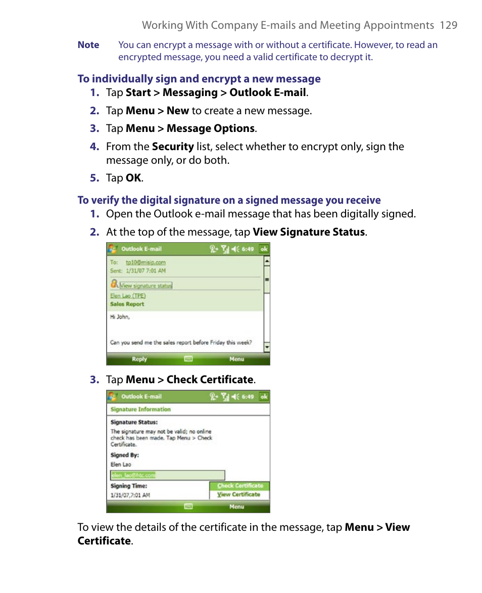 ArcSoft PDA Phone User Manual | Page 129 / 250