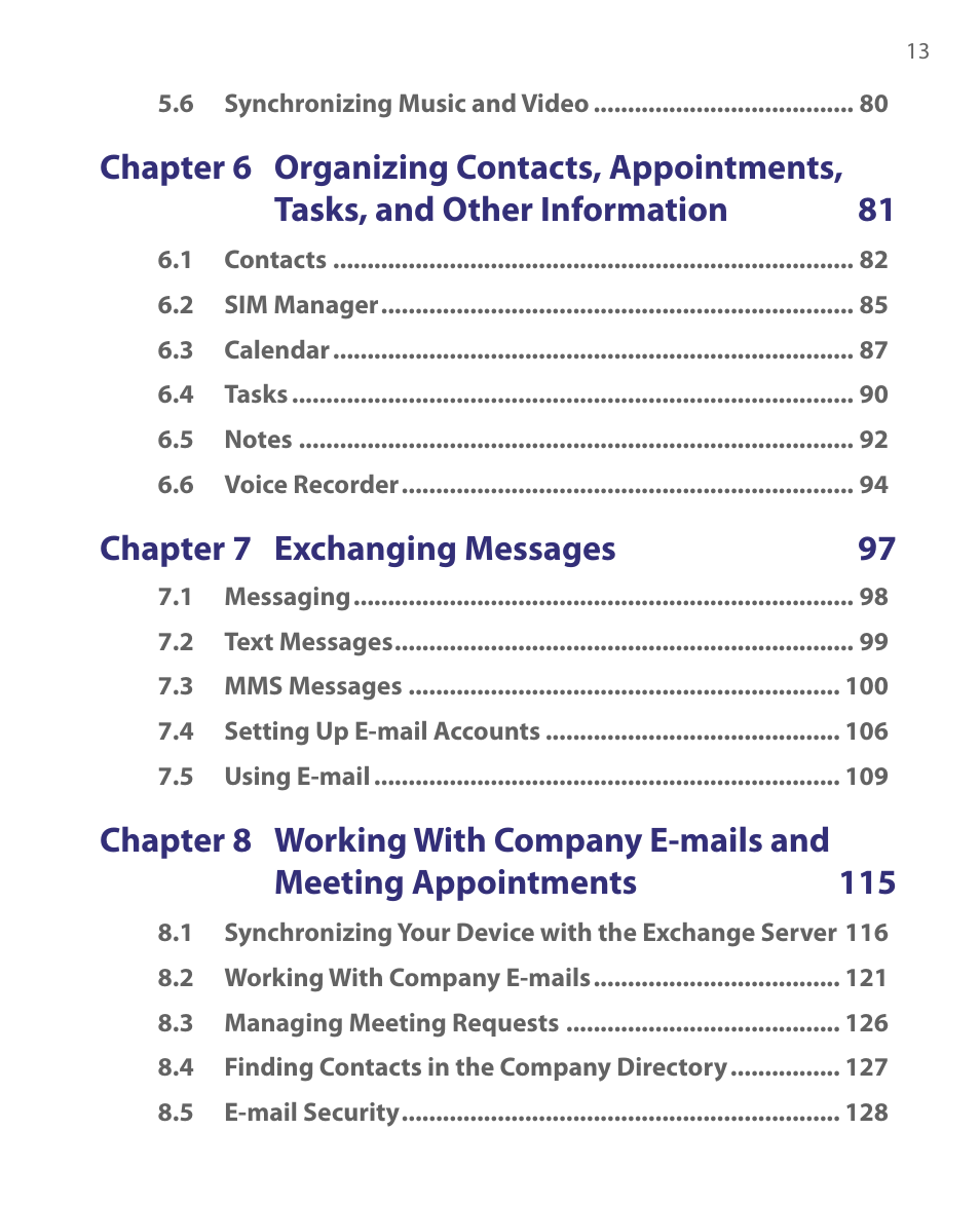 Chapter 7 exchanging messages 97 | ArcSoft PDA Phone User Manual | Page 13 / 250