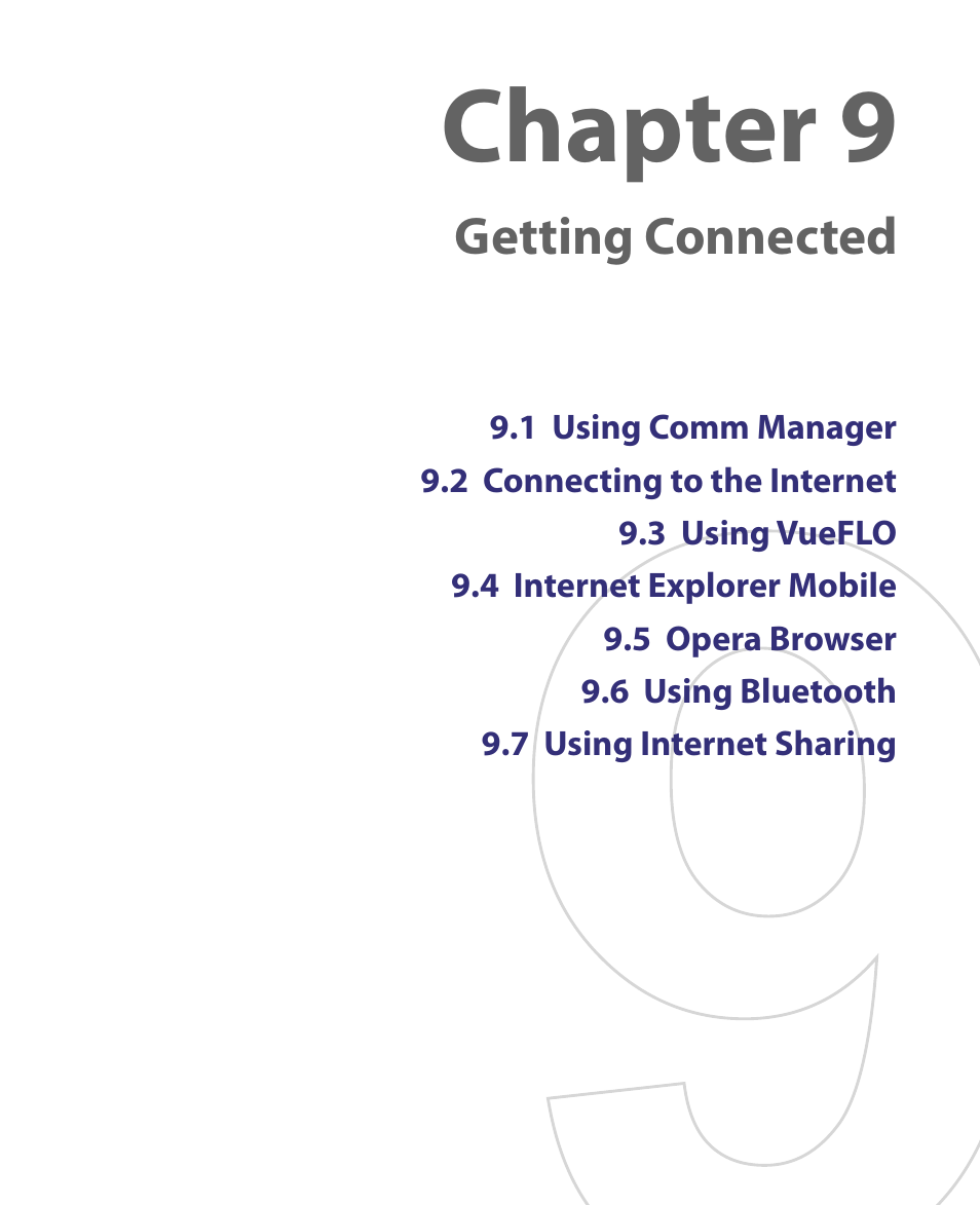 Chapter 9 getting connected, Chapter 9, Getting connected | ArcSoft PDA Phone User Manual | Page 133 / 250