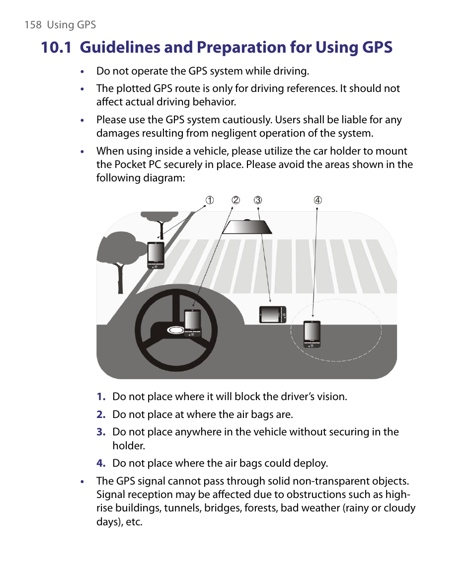 1 guidelines and preparation for using gps | ArcSoft PDA Phone User Manual | Page 158 / 250