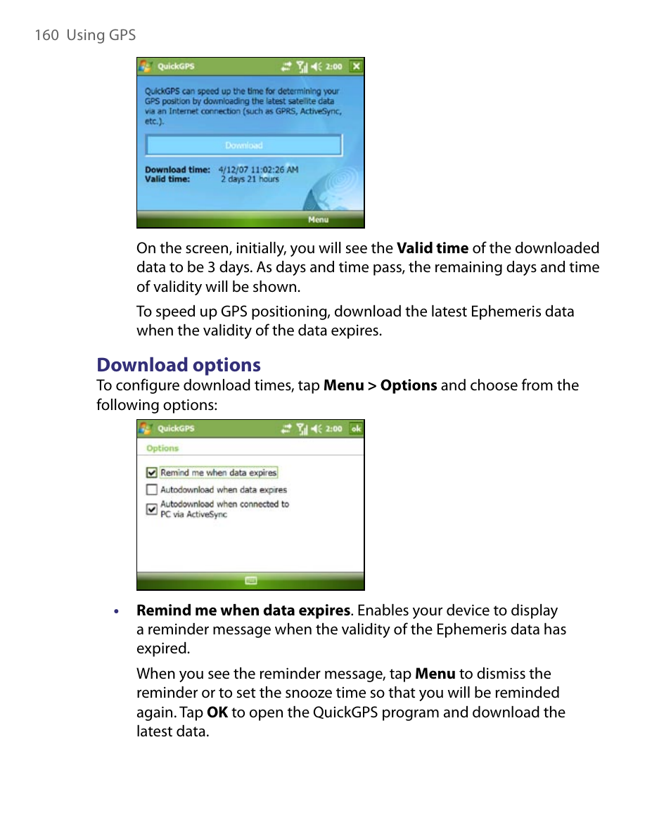 Download options | ArcSoft PDA Phone User Manual | Page 160 / 250