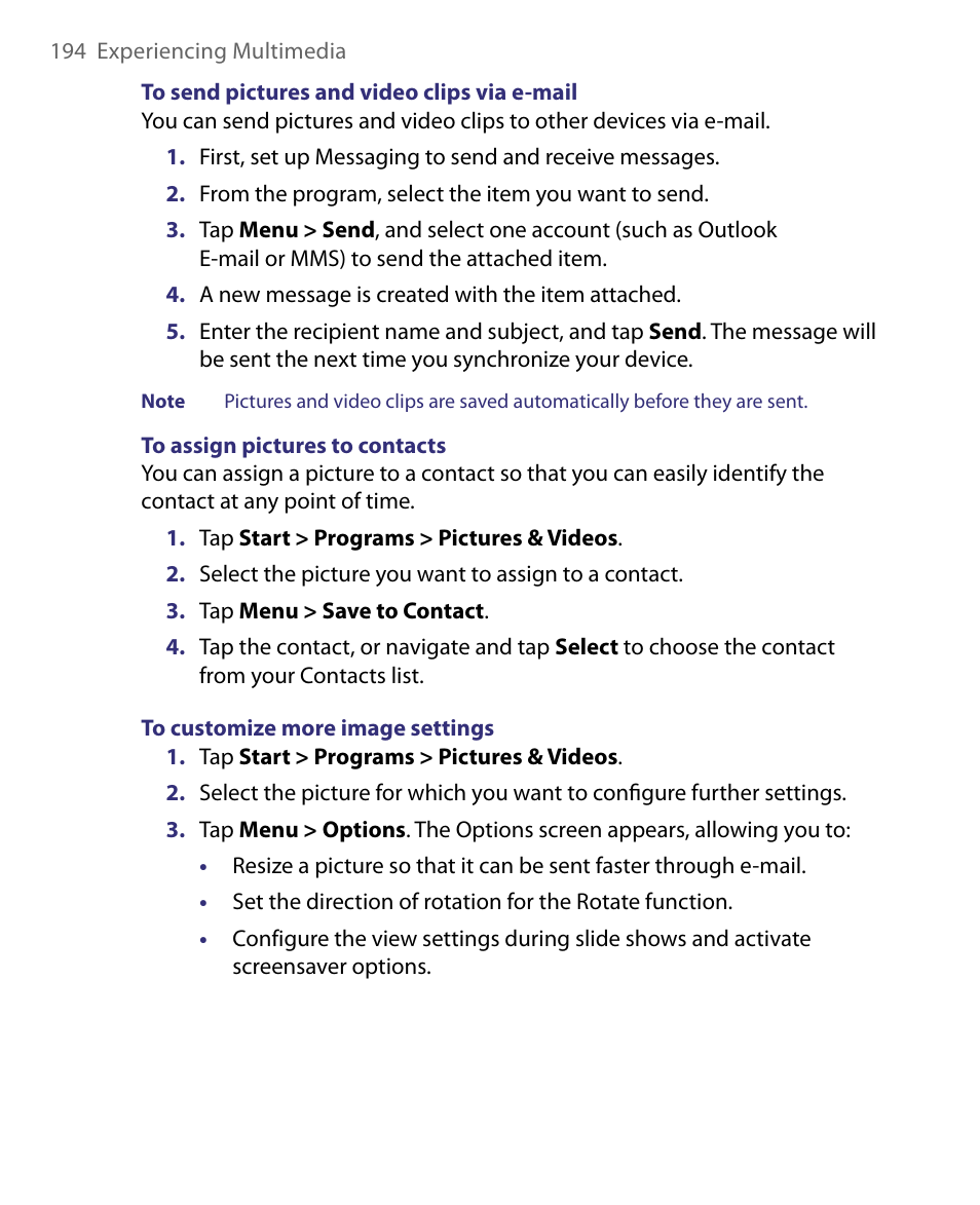 ArcSoft PDA Phone User Manual | Page 194 / 250