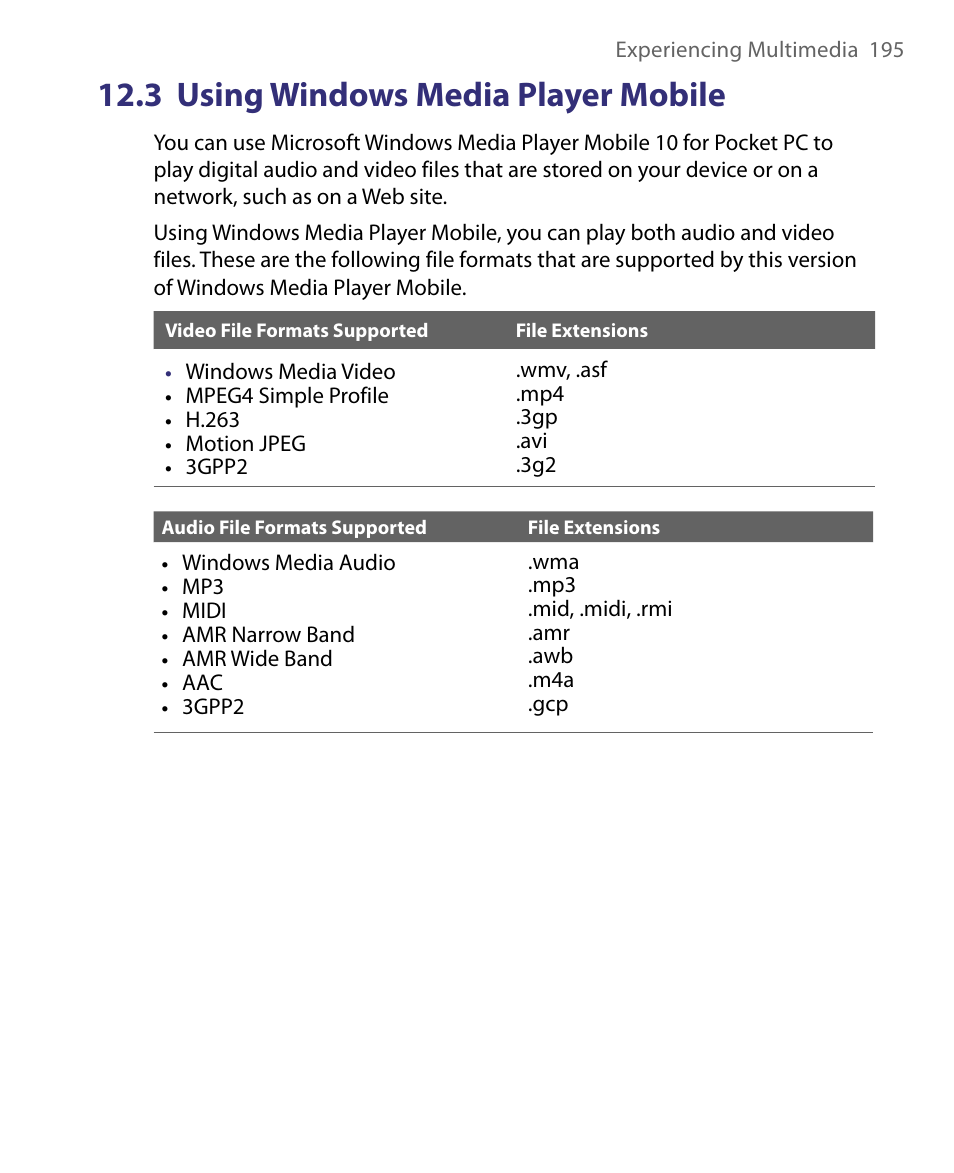 3 using windows media player mobile | ArcSoft PDA Phone User Manual | Page 195 / 250