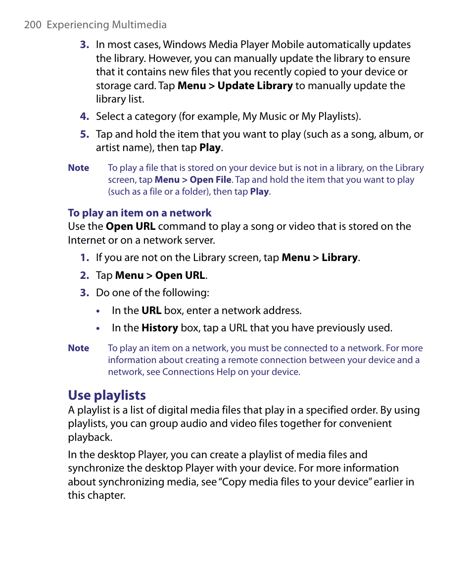 Use playlists | ArcSoft PDA Phone User Manual | Page 200 / 250