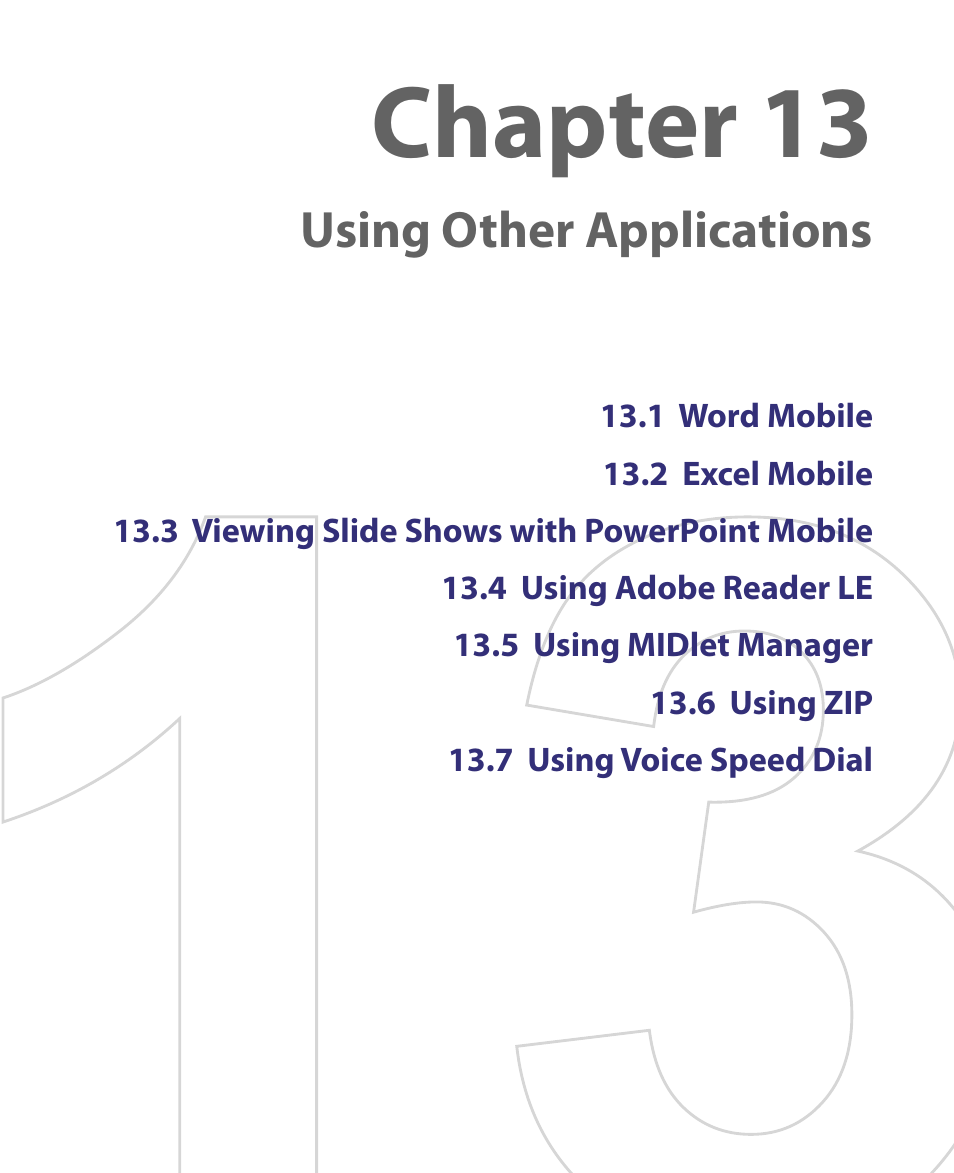 Chapter 13 using other applications, Chapter 13, Using other applications | ArcSoft PDA Phone User Manual | Page 205 / 250