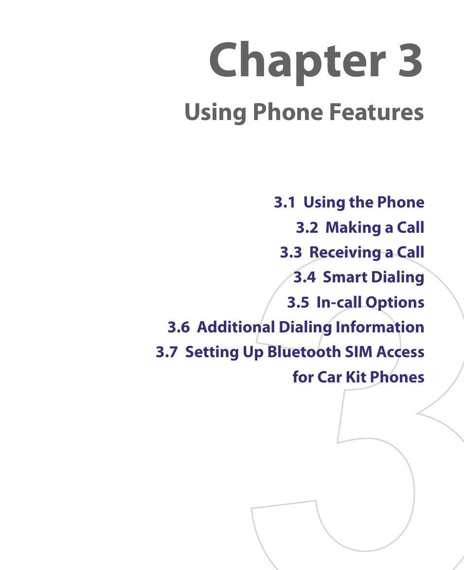 Chapter 3 using phone features, Chapter 3, Using phone features | ArcSoft PDA Phone User Manual | Page 49 / 250