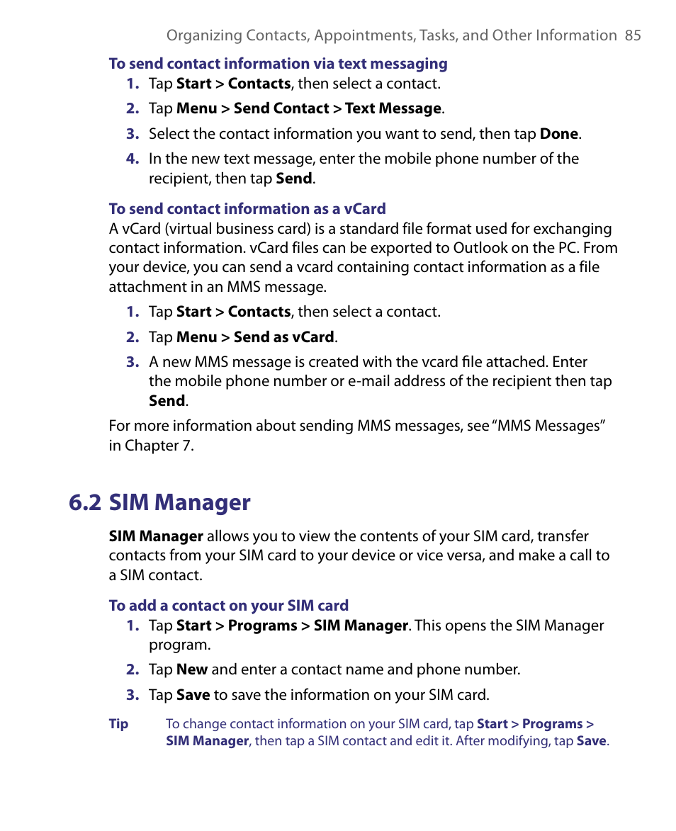 2 sim manager | ArcSoft PDA Phone User Manual | Page 85 / 250