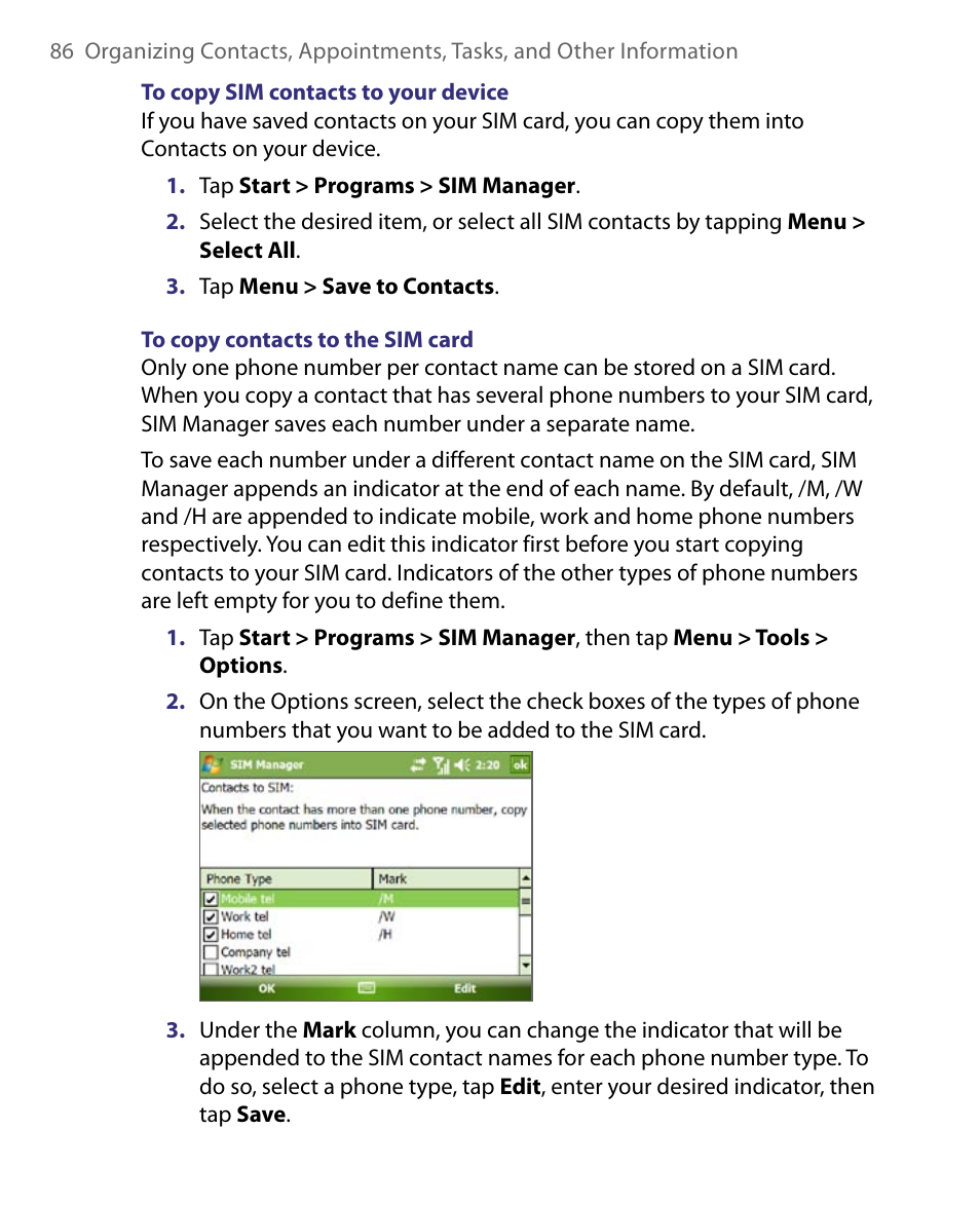 ArcSoft PDA Phone User Manual | Page 86 / 250