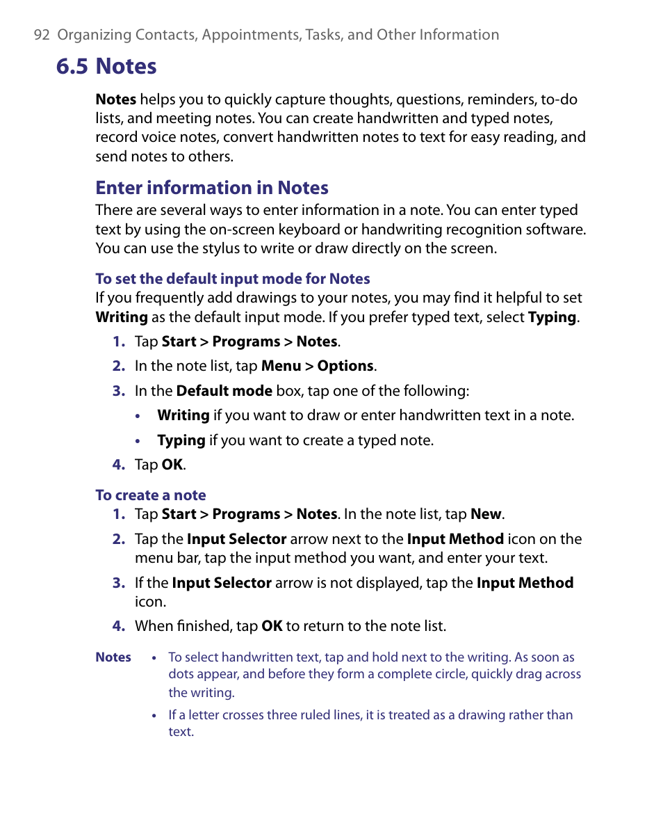 5 notes | ArcSoft PDA Phone User Manual | Page 92 / 250