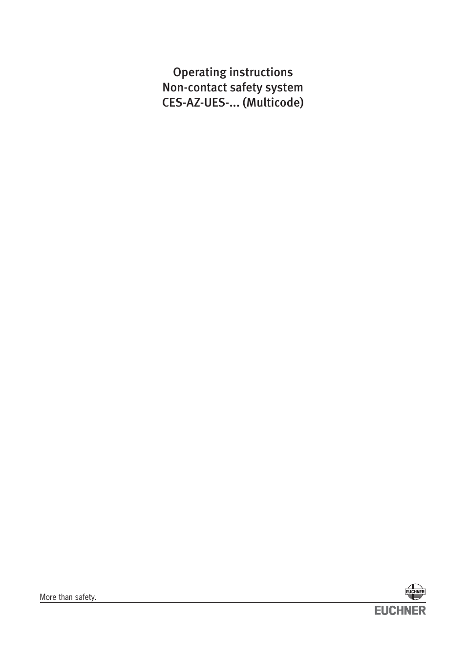 EUCHNER CES-AZ-UES-xxx (Multicode) User Manual | 56 pages