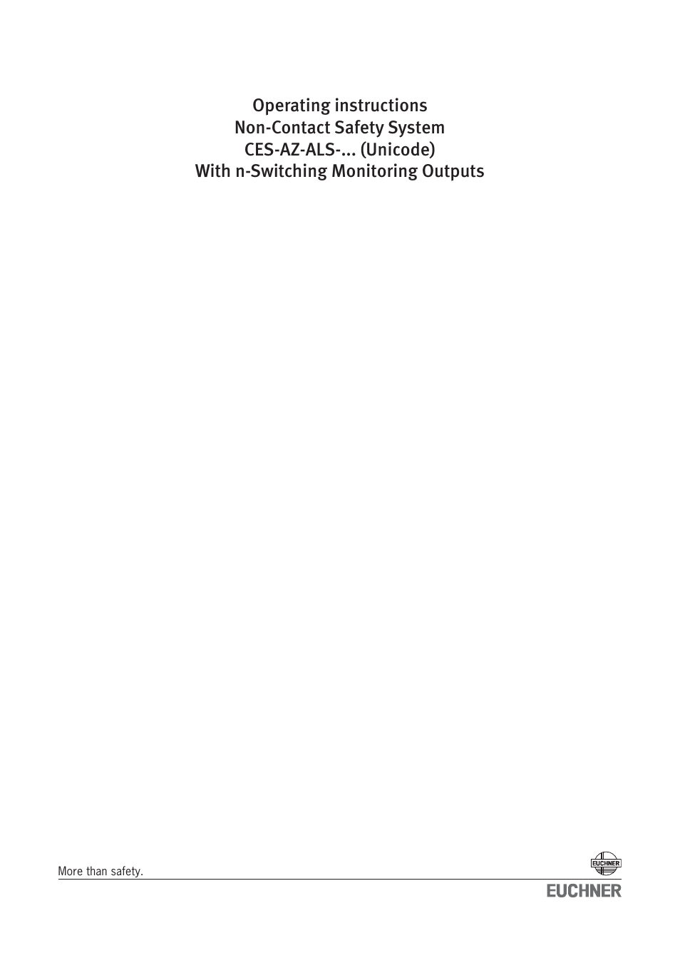 EUCHNER CES-AZ-ALS-xxx (Unicode) User Manual | 52 pages