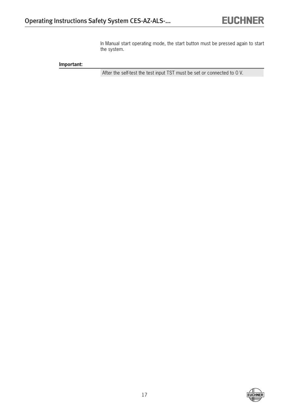 Operating instructions safety system ces-az-als | EUCHNER CES-AZ-ALS-xxx (Unicode) User Manual | Page 17 / 52
