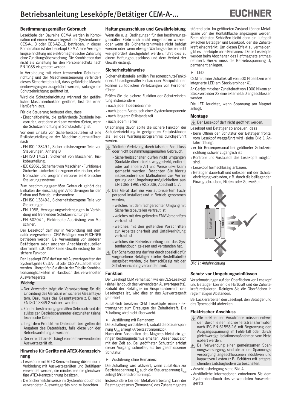 EUCHNER CEM-A-xxx User Manual | 20 pages