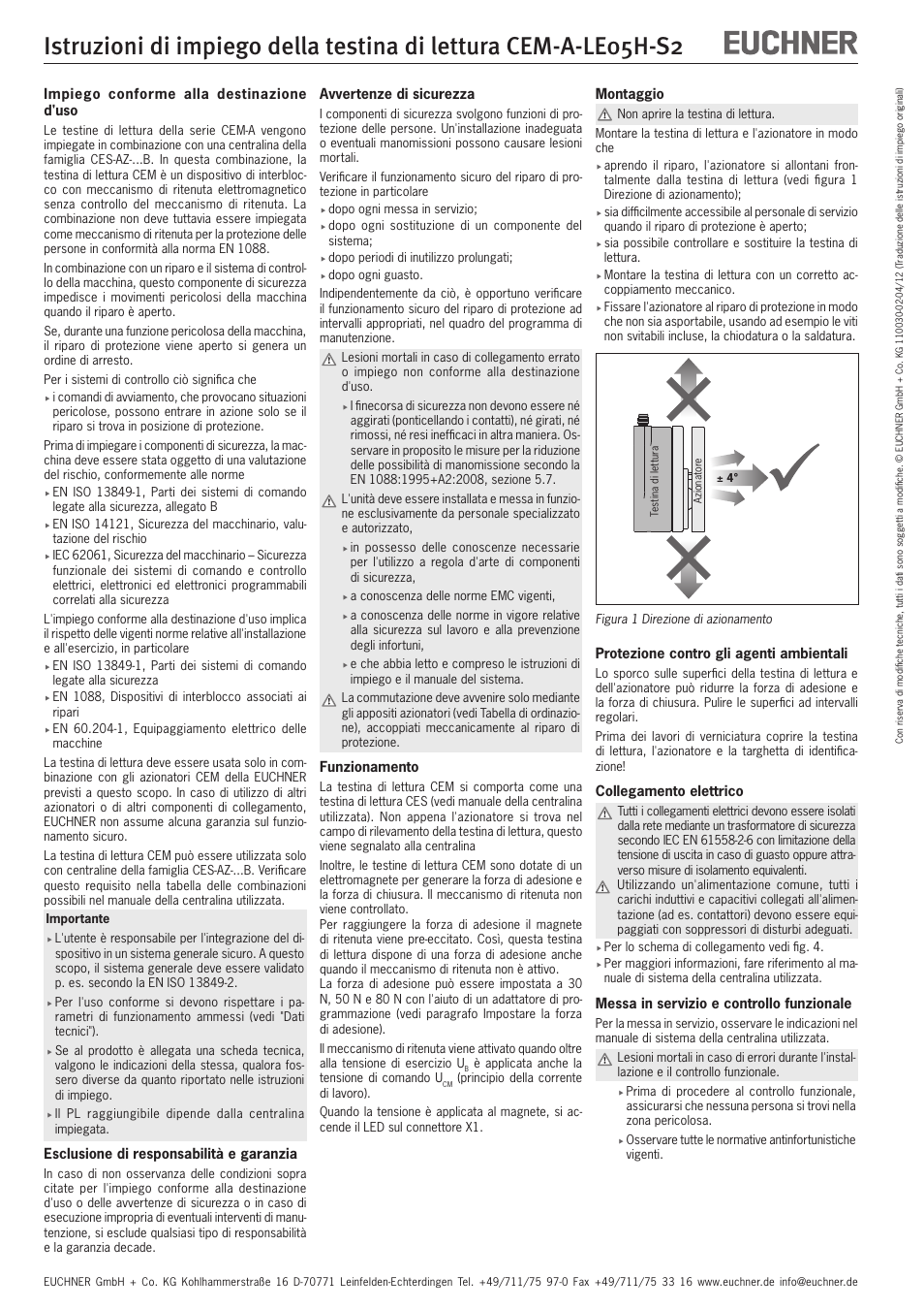 EUCHNER CEM-A-LE05H-S2 User Manual | Page 10 / 15