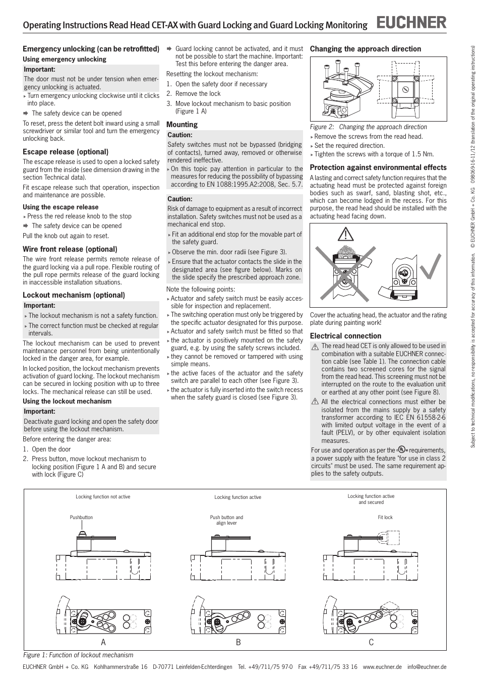 Ab c | EUCHNER CET-AX User Manual | Page 2 / 7