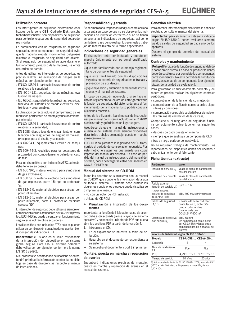 EUCHNER CES-A-x5 User Manual | Page 9 / 10