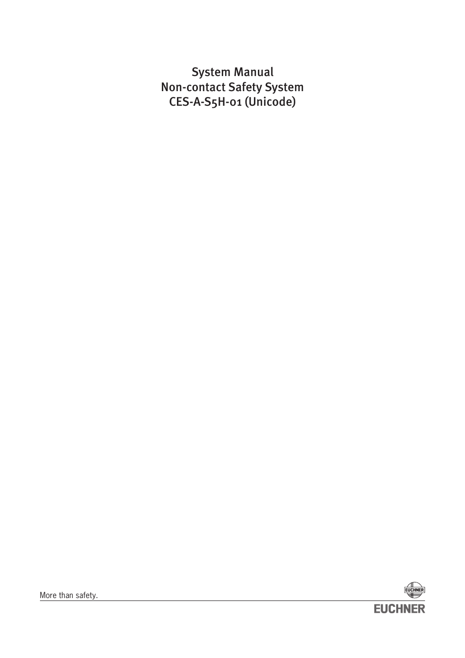 EUCHNER CES-A-S5H-01 (Unicode) User Manual | 32 pages
