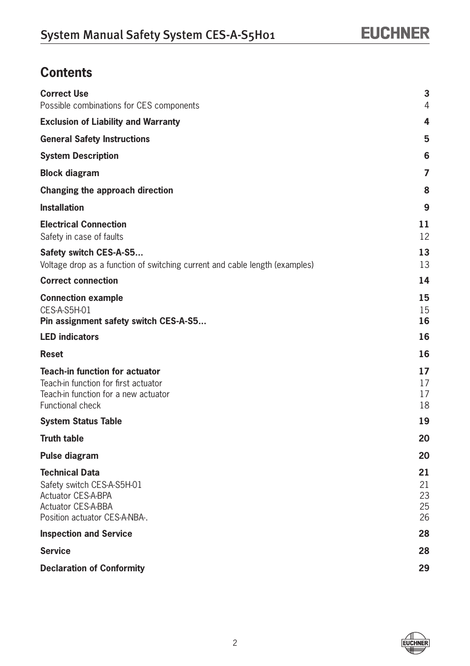 EUCHNER CES-A-S5H-01 (Unicode) User Manual | Page 2 / 32
