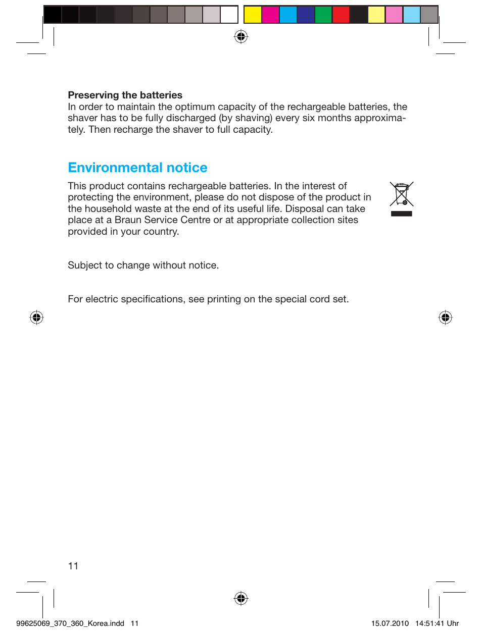 Environmental notice | Braun 360S-3 User Manual | Page 11 / 12