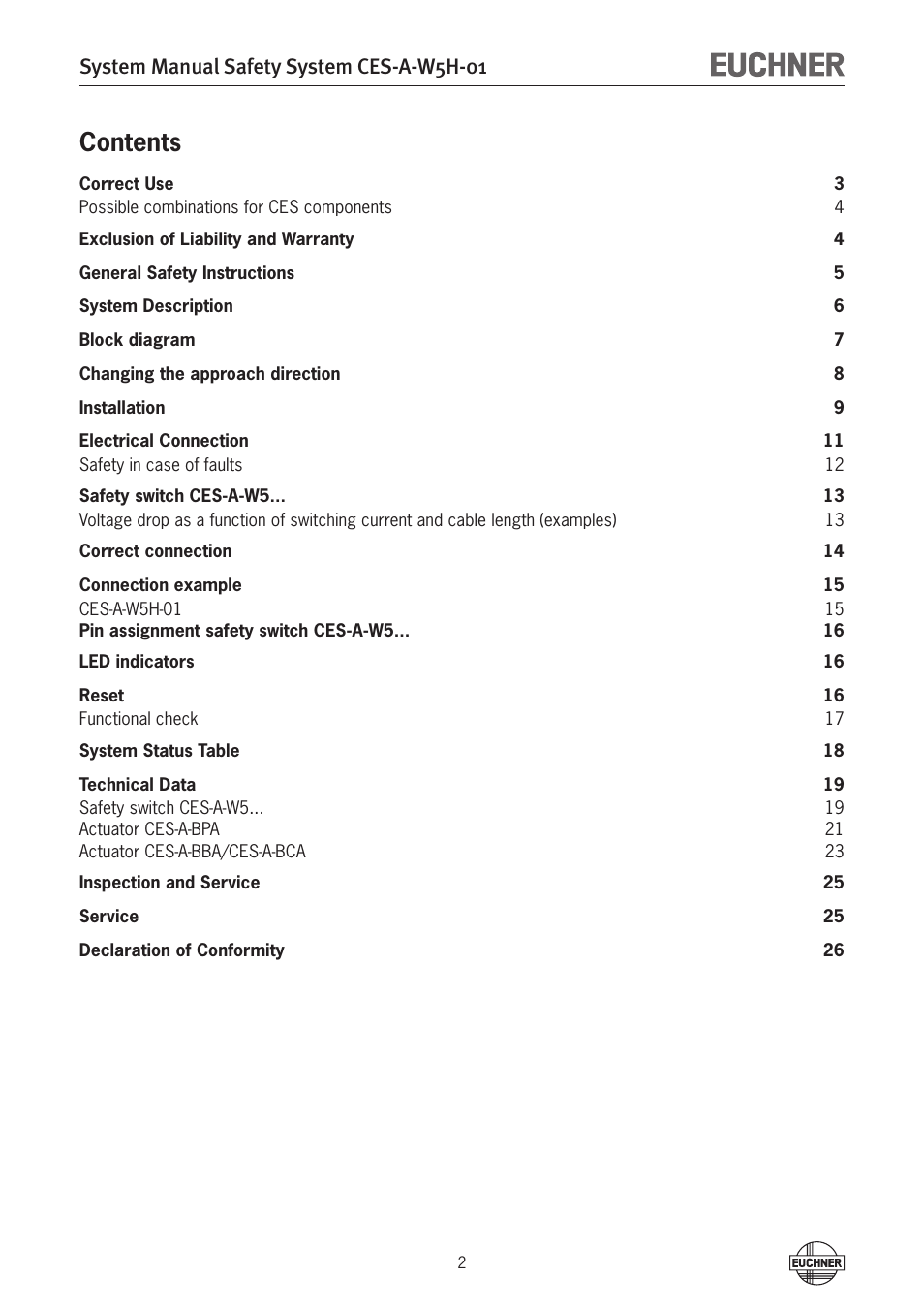 EUCHNER CES-A-W5H-01 (Multicode) User Manual | Page 2 / 28