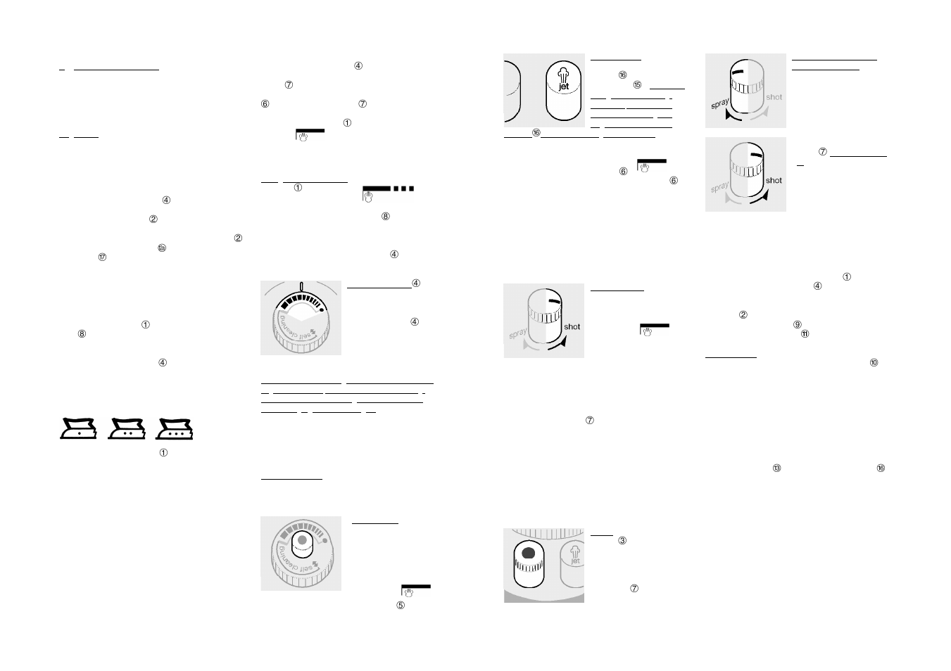 Praktical guidelines, To fill iron, Selecting the temperature | Spray, shot of steam, jet of steam, Dry ironing, Steam ironing, Storage, Maintenance and cleaning, Decalcifying / self-cleaning | Braun PV 2505 User Manual | Page 3 / 4