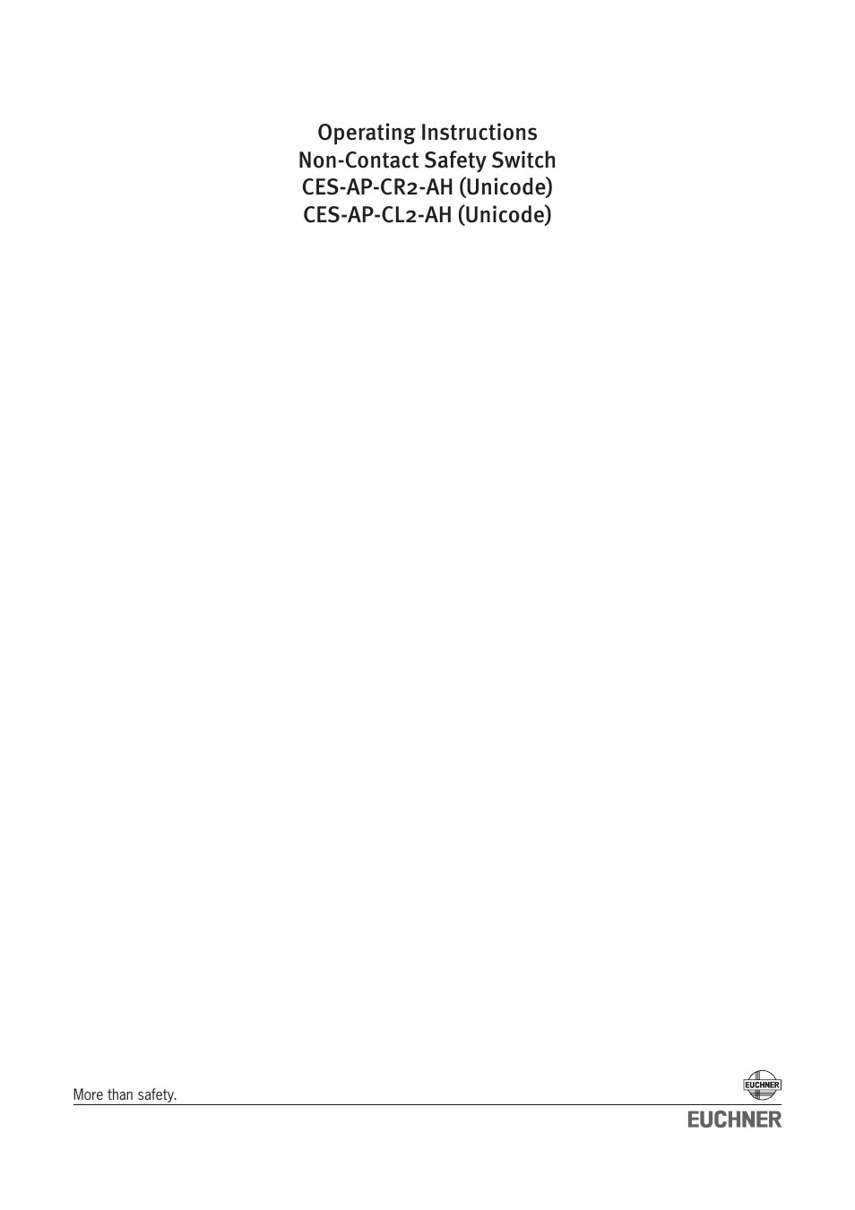EUCHNER CES-AP-CL2-AH (Unicode) User Manual | 28 pages