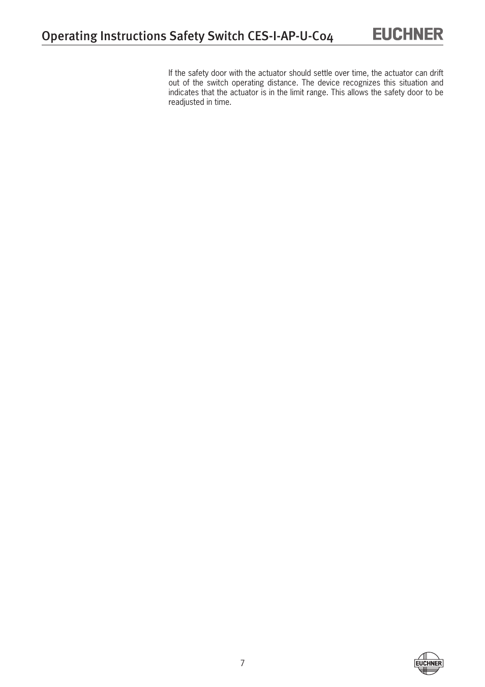 EUCHNER CES-I-AP-U-C04 (Unicode) User Manual | Page 7 / 28