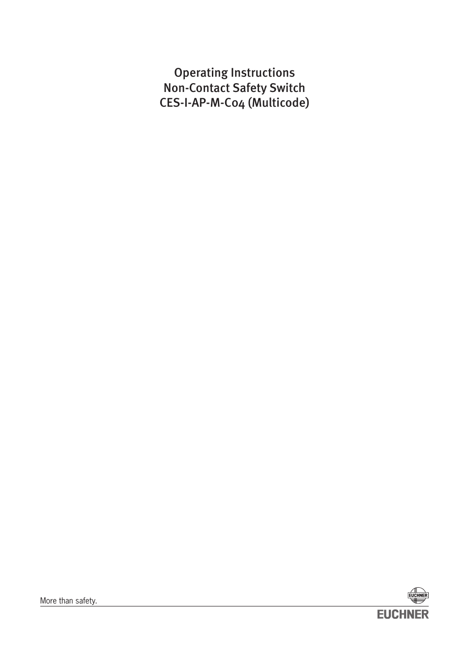 EUCHNER CES-I-AP-M-C04 (Multicode) User Manual | 28 pages