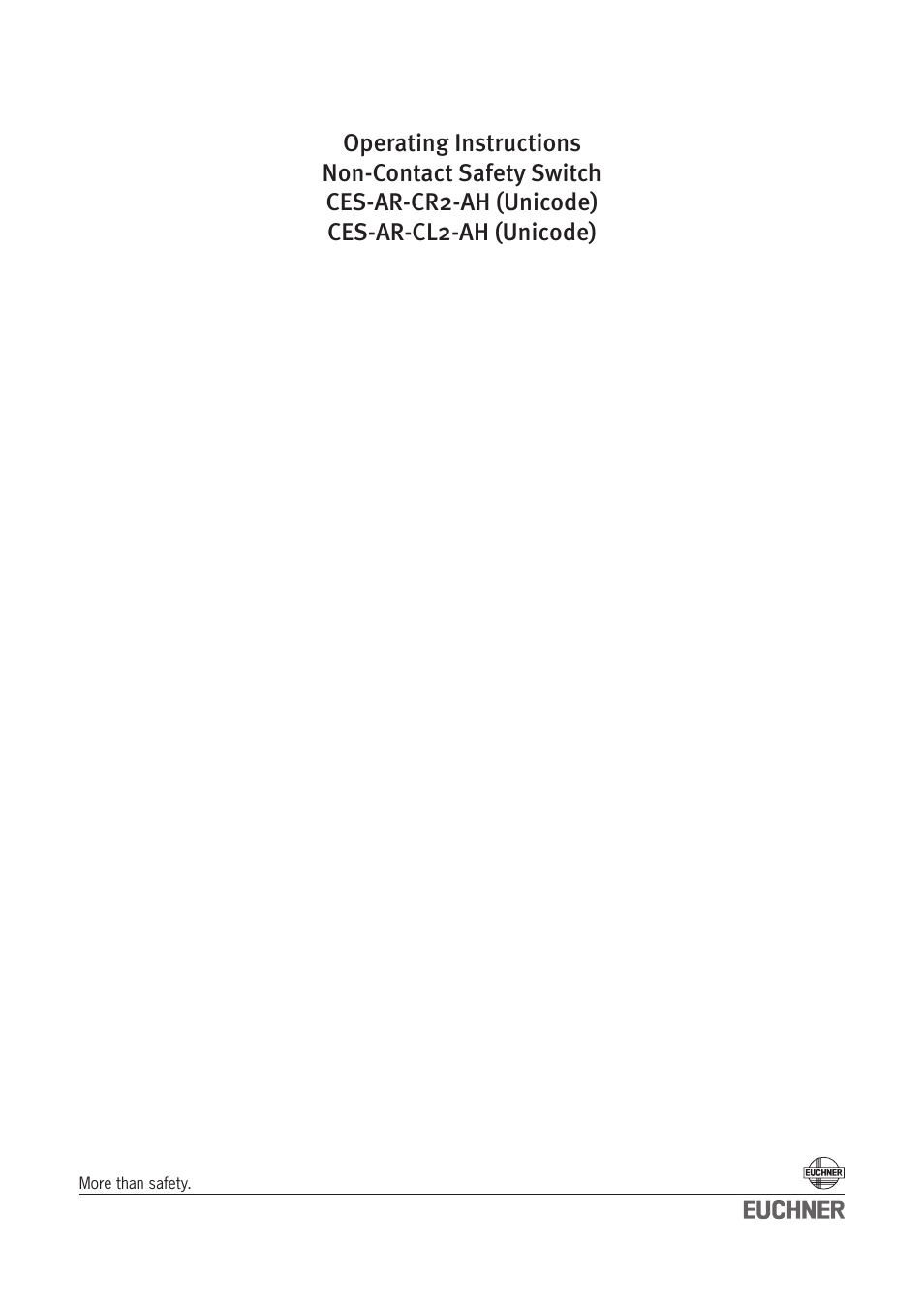 EUCHNER CES-AR-CL2-AH (Unicode) User Manual | 36 pages