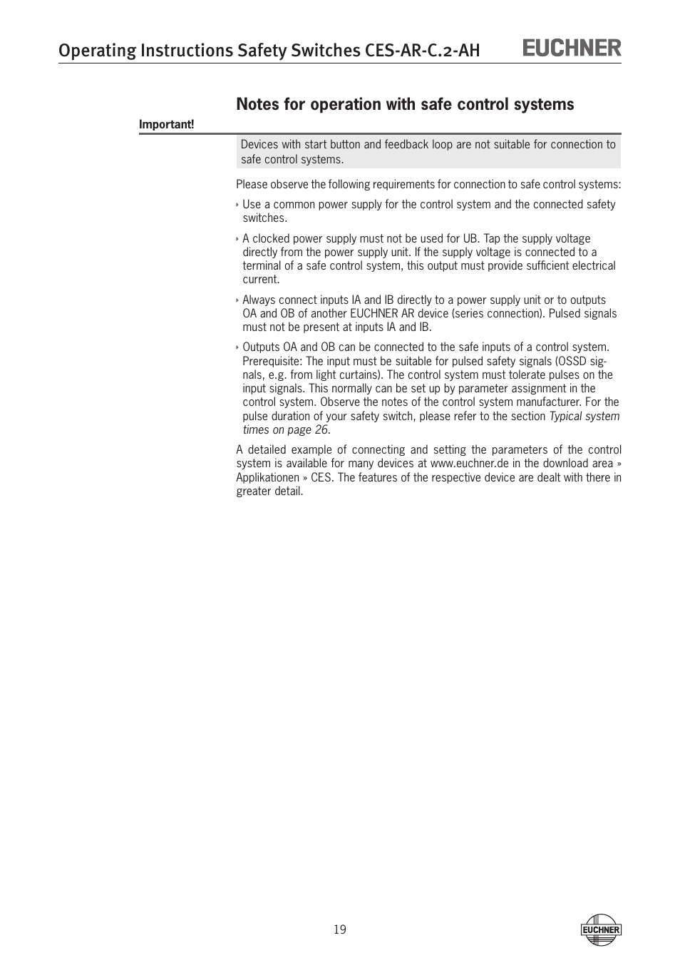 EUCHNER CES-AR-CL2-AH (Unicode) User Manual | Page 19 / 36