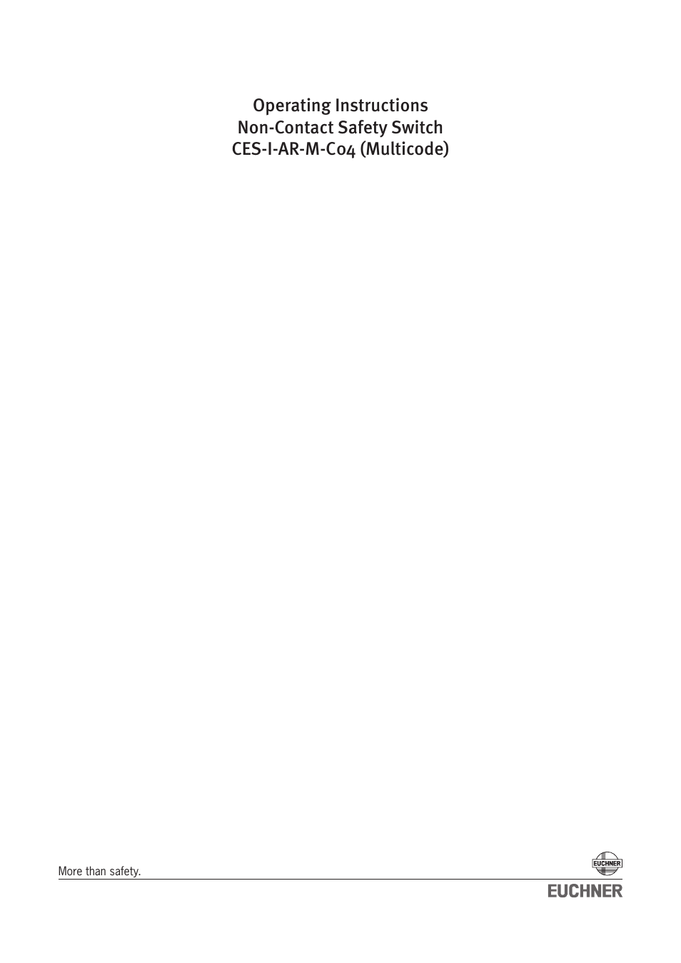 EUCHNER CES-I-AR-M-C04 (Multicode) User Manual | 34 pages