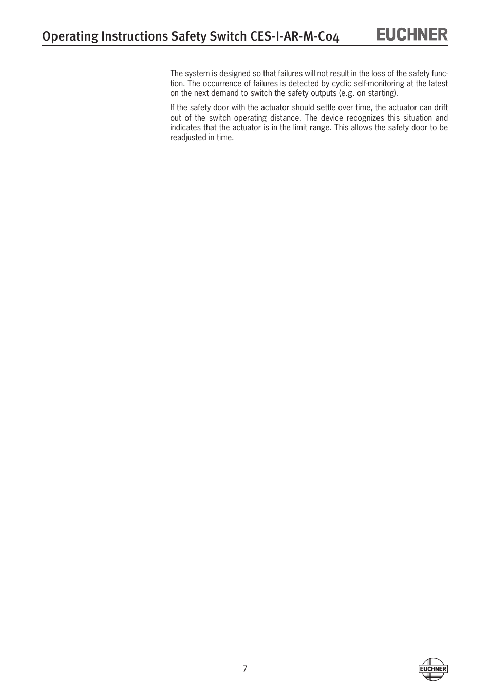 EUCHNER CES-I-AR-M-C04 (Multicode) User Manual | Page 7 / 34
