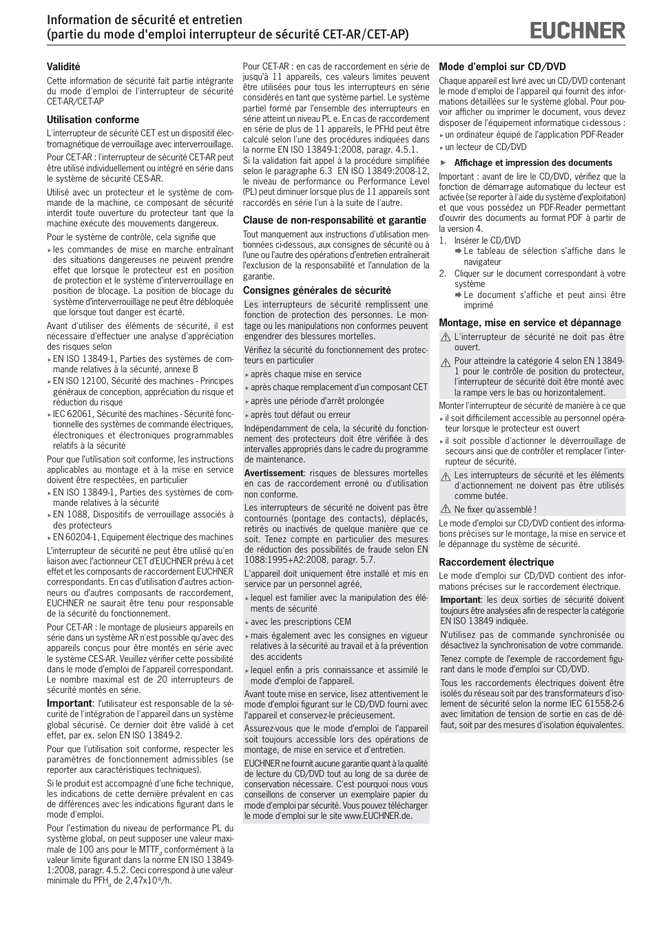 EUCHNER CET-AP User Manual | Page 5 / 10