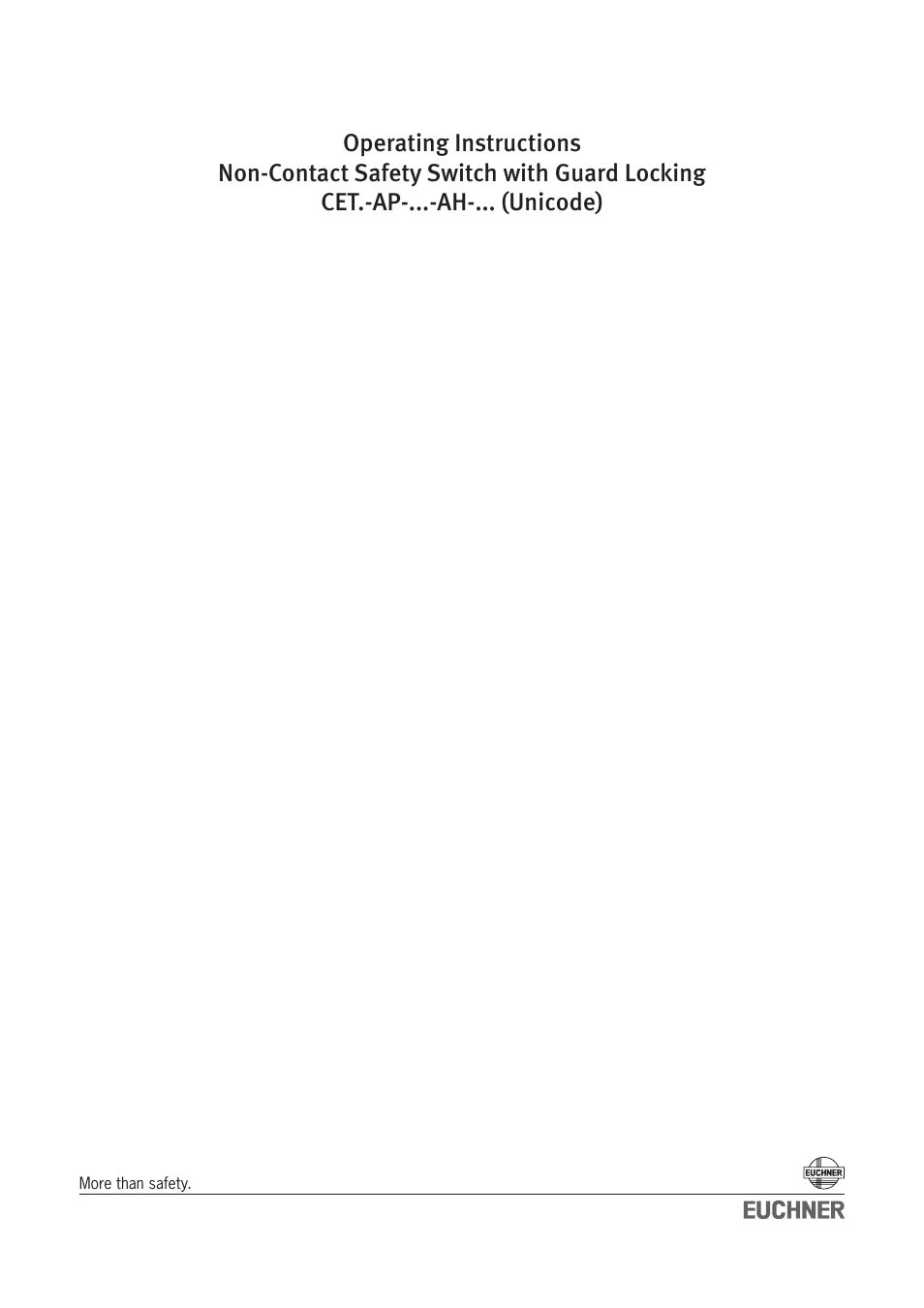 EUCHNER CETx-AP-xxx-AH-xxx (Unicode) User Manual | 38 pages